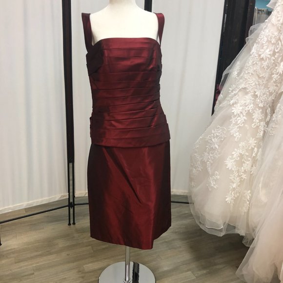NEW 2-Piece Cranberry Mother of the Bride/Groom Formal Holiday Dress SIZE 8 - Picture 13 of 14